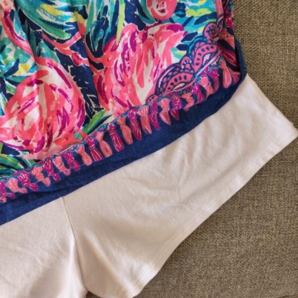 Lilly Pulitzer Pink and Blue One-Shoulder Romper - Picture 8 of 10